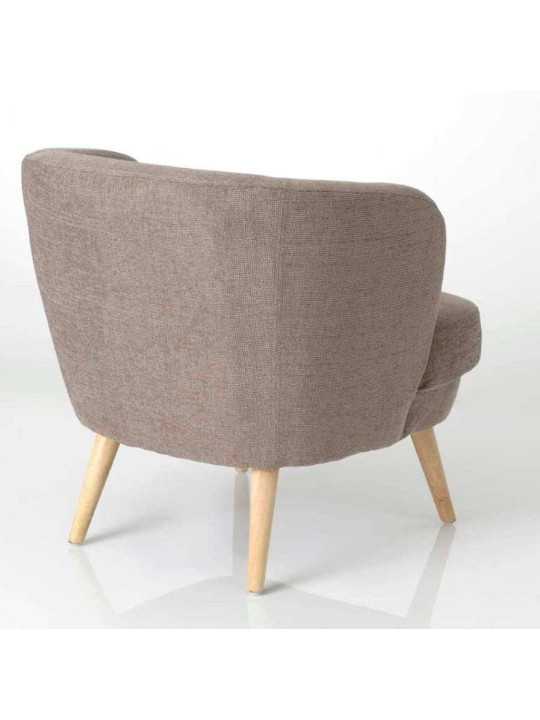 Fauteuil chauffeuse taupe en feutrine