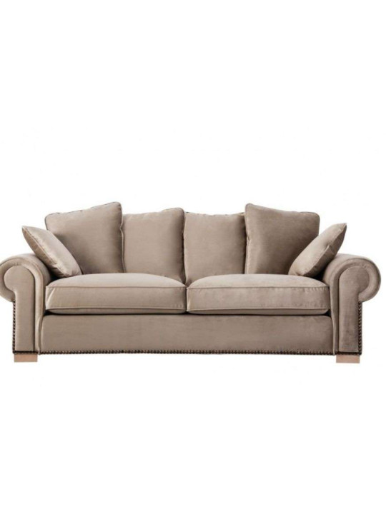 Canapé 3 places style colonial taupe clair