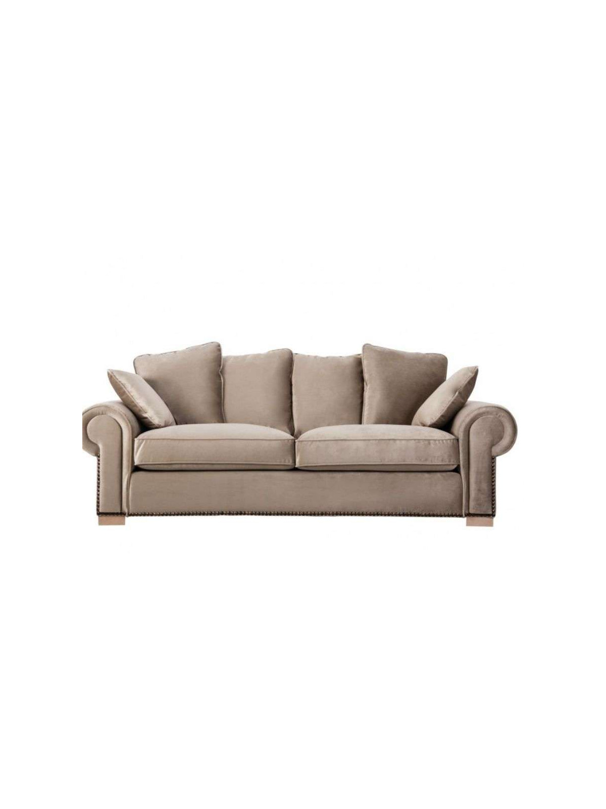 Canapé 3 places style colonial taupe clair