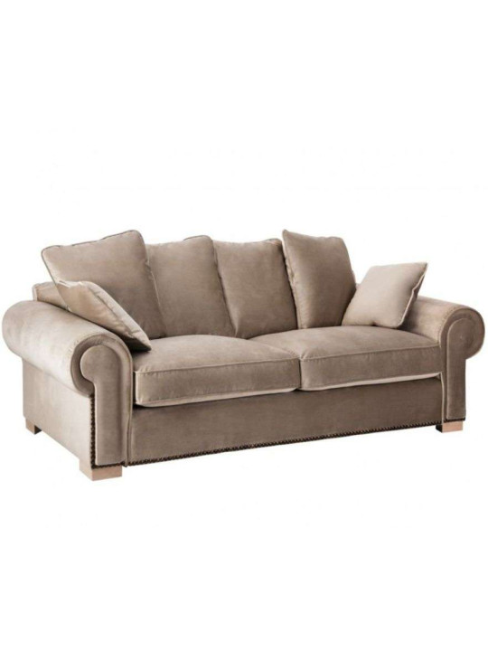 Canapé 3 places style colonial taupe clair