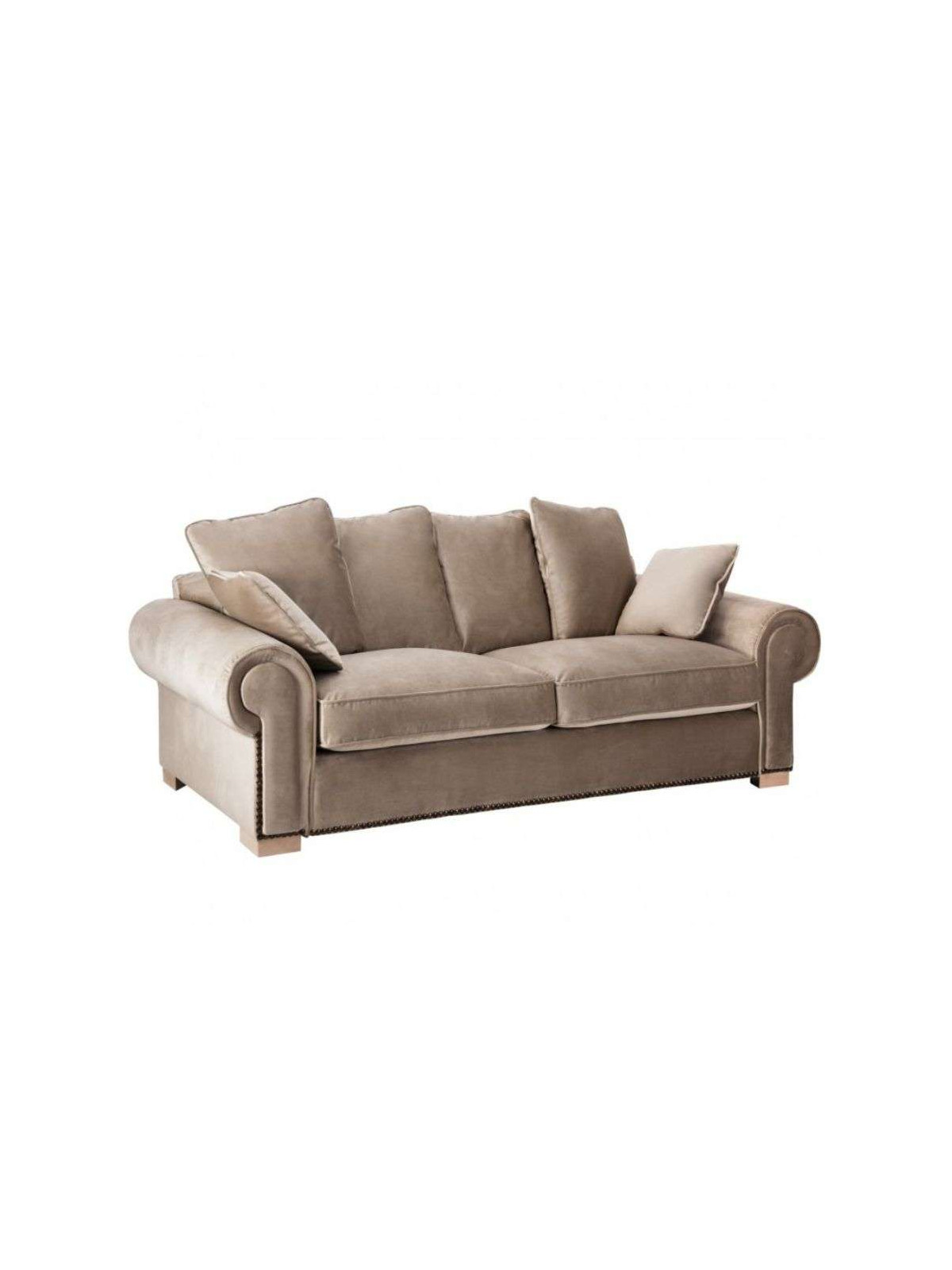 Canapé 3 places style colonial taupe clair