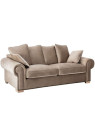 Canapé 3 places style colonial taupe clair