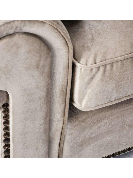 Canapé 3 places style colonial taupe clair