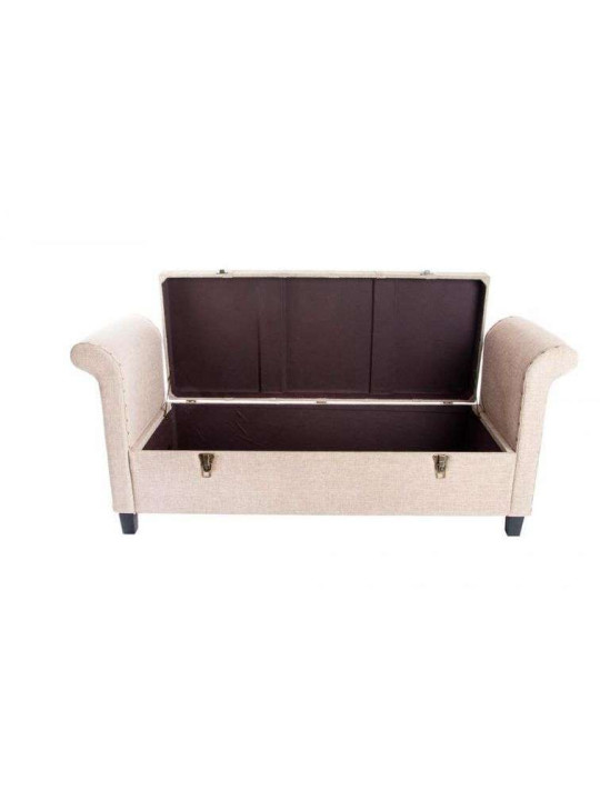 Banquette coffre taupe clair clouté