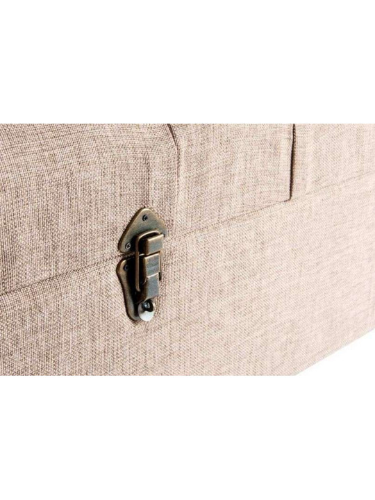 Banquette coffre taupe clair clouté
