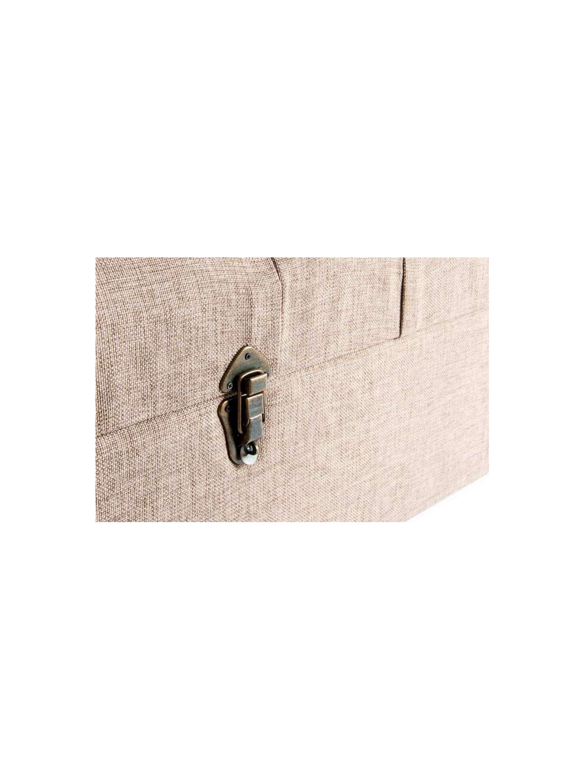 Banquette coffre taupe clair clouté