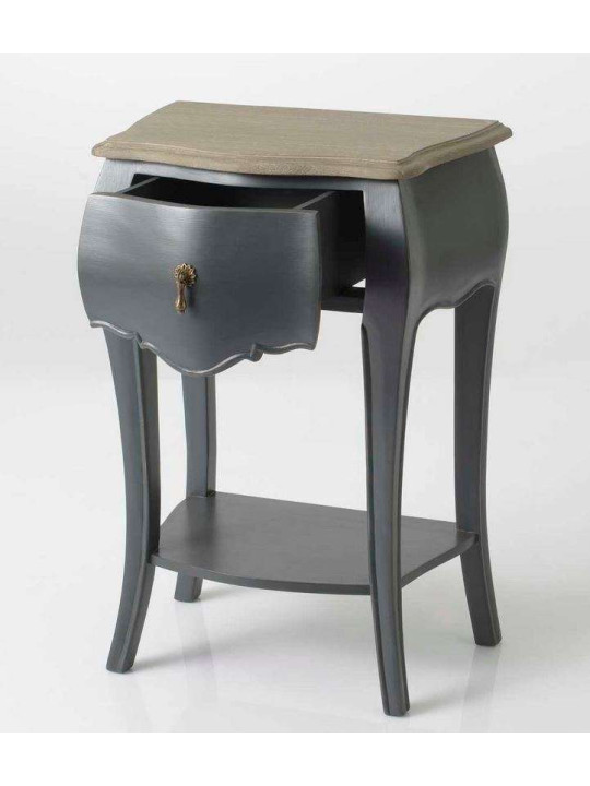 Table de nuit baroque blanche 1t 
