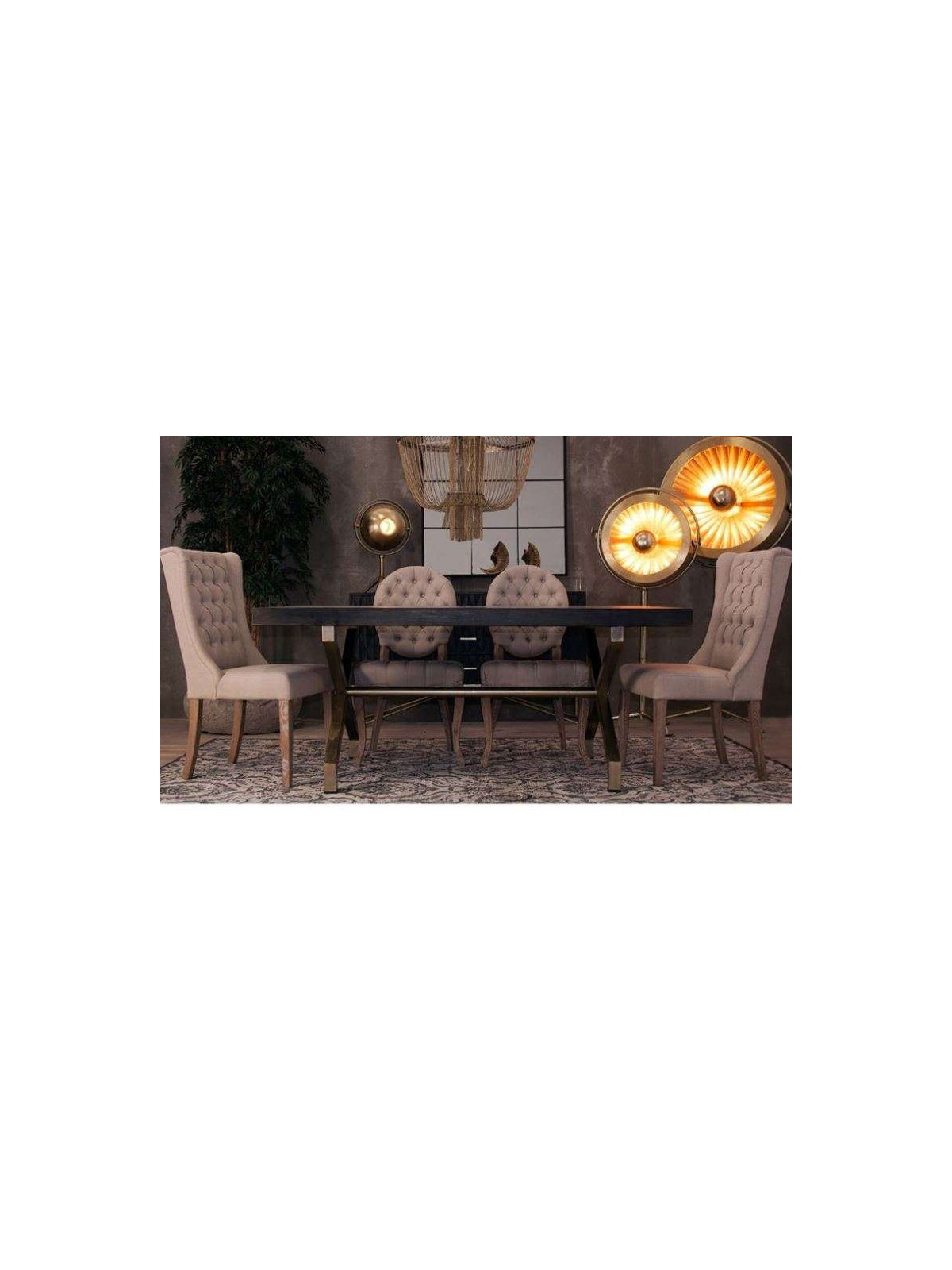 Chaise capitonnée lin galbée