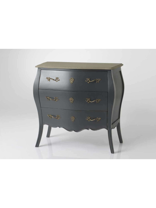 Commode baroque grise 3 tiroirs