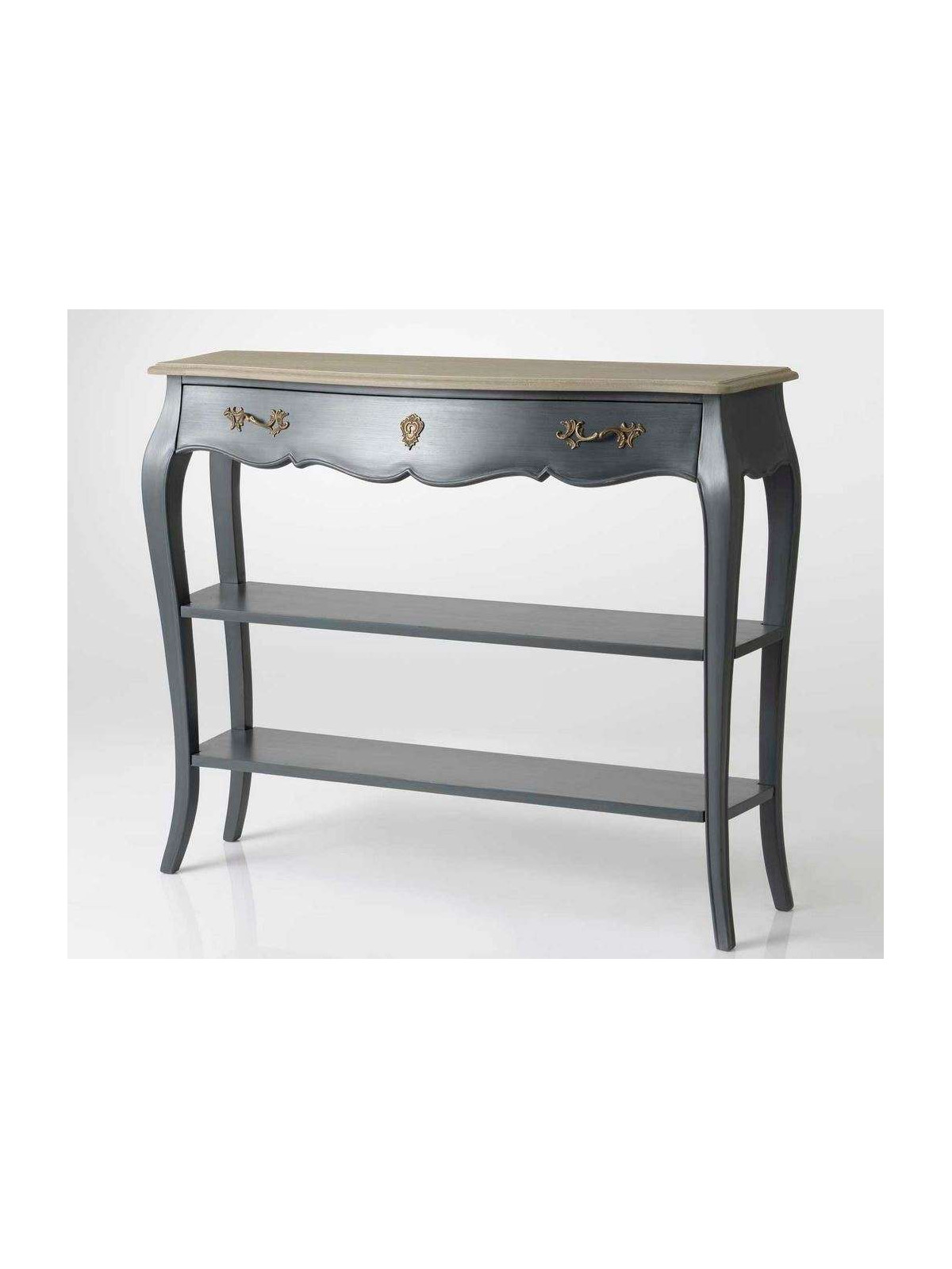 Console baroque grise 110 cm galbée