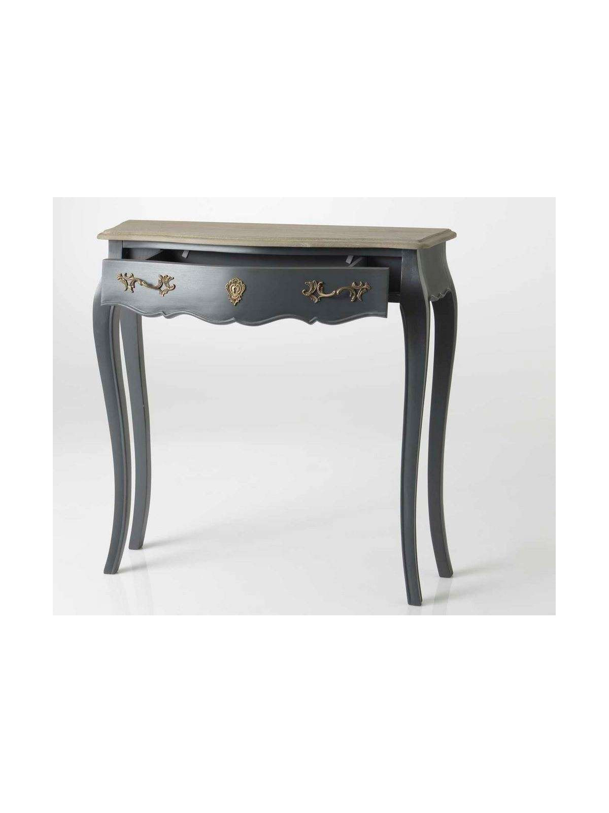 Console baroque grise 80 cm galbée