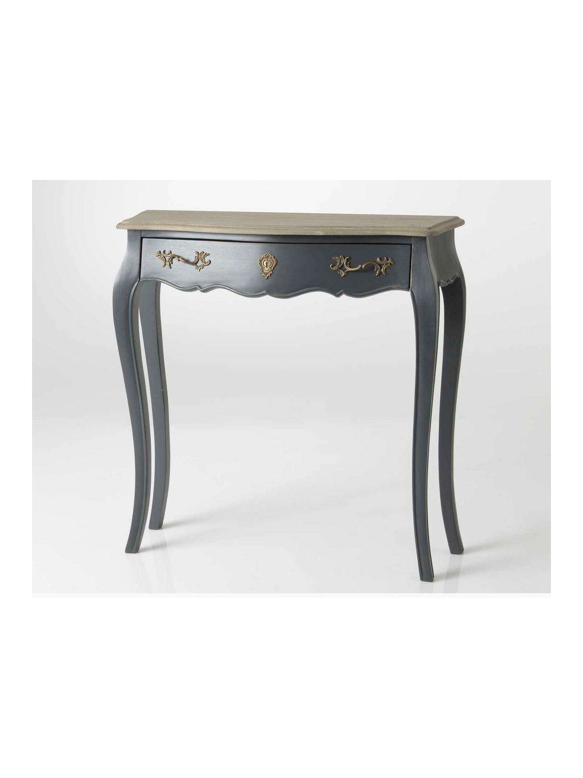 Console baroque grise 80 cm galbée