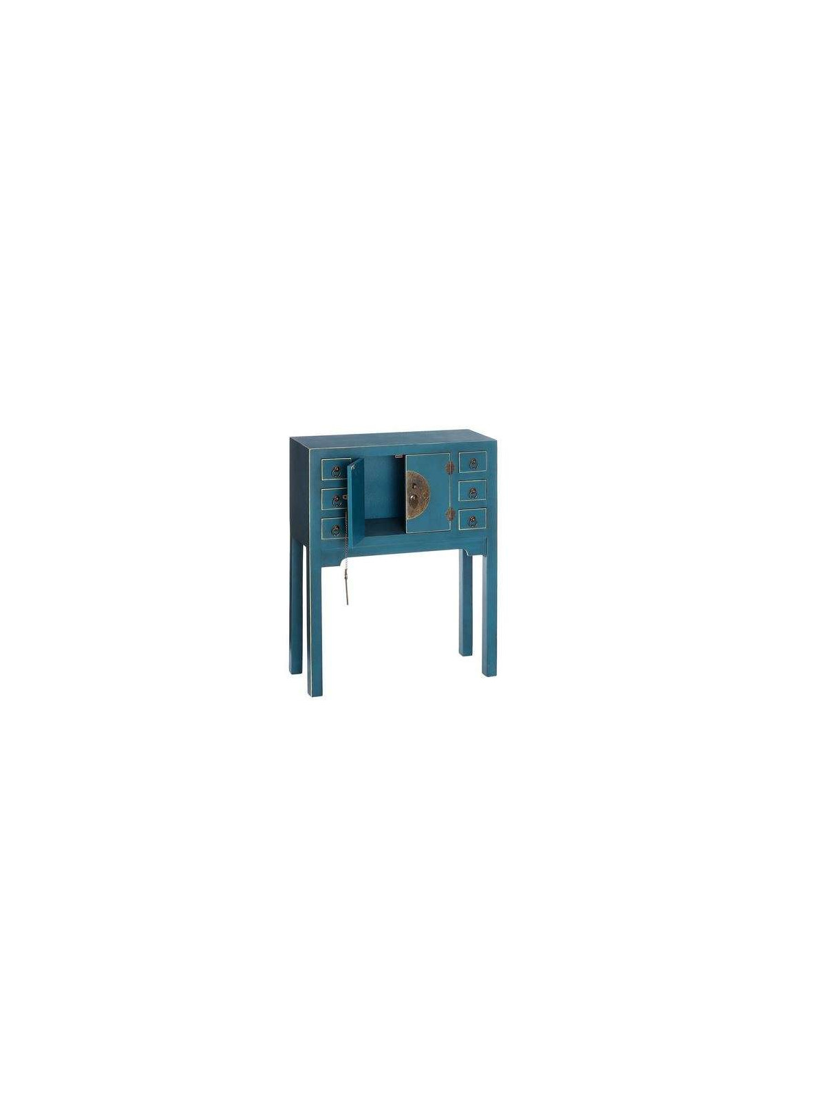 Petite console chinoise bleue canard  80 cm