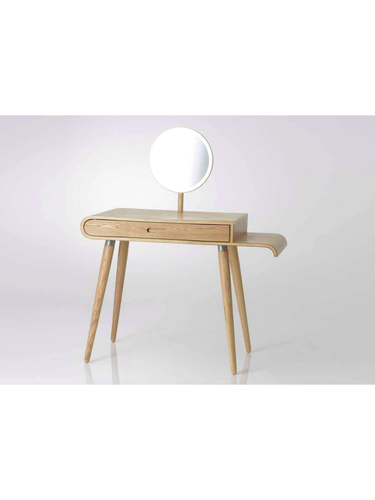 Coiffeuse en bois design incurvée