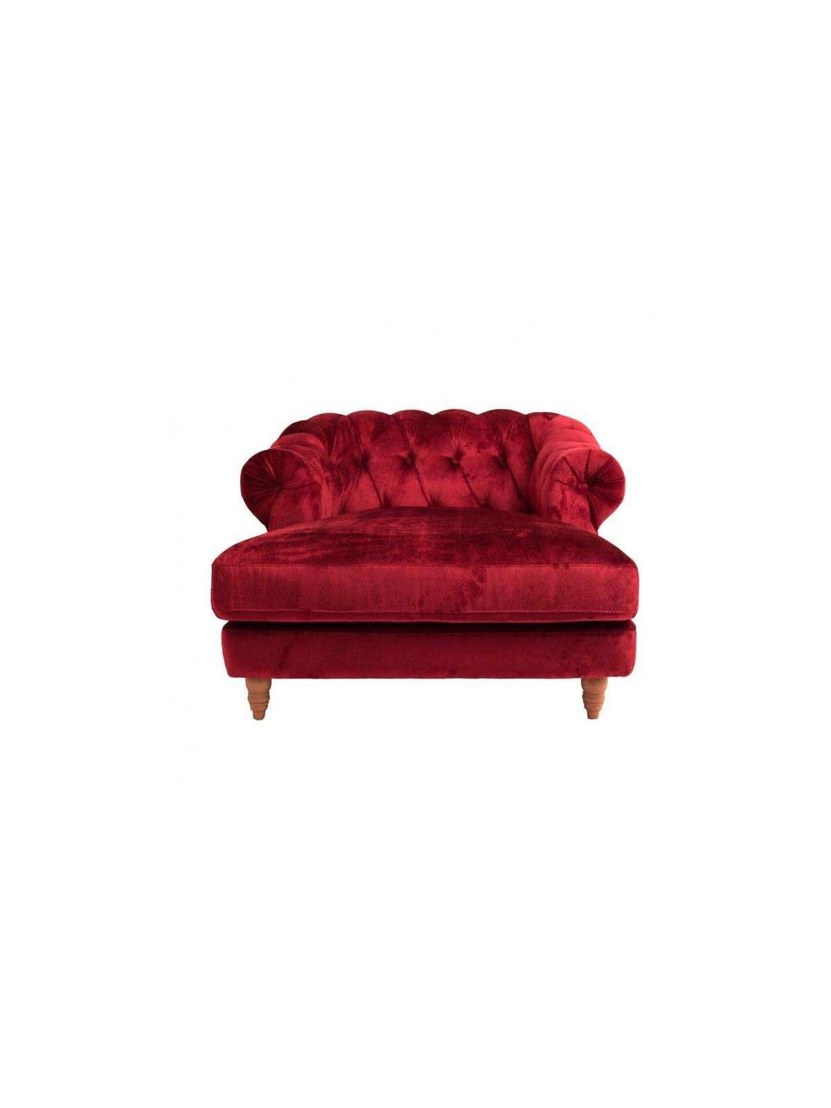 Fauteuil de salon long velours rouge