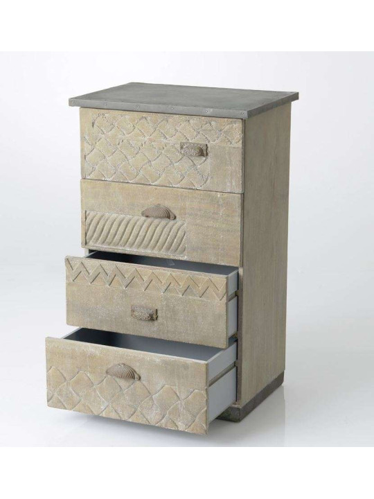 Chiffonnier sculpté avec 4 tiroirs