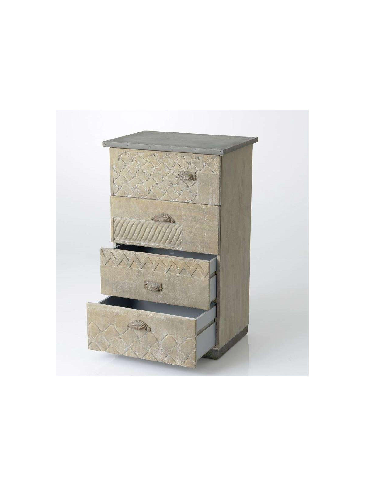 Chiffonnier sculpté avec 4 tiroirs