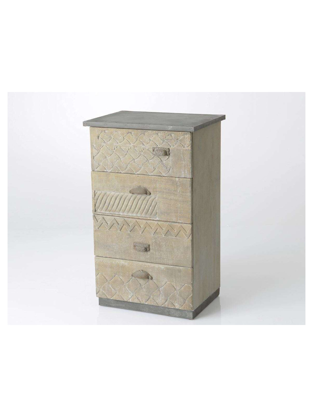 Chiffonnier sculpté avec 4 tiroirs
