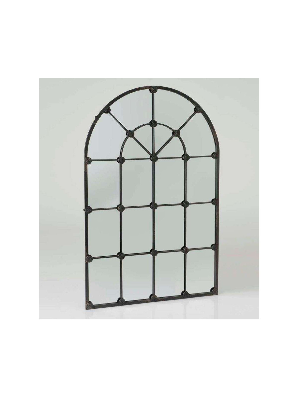 Grand miroir quadrillé  métal noir grande demeure