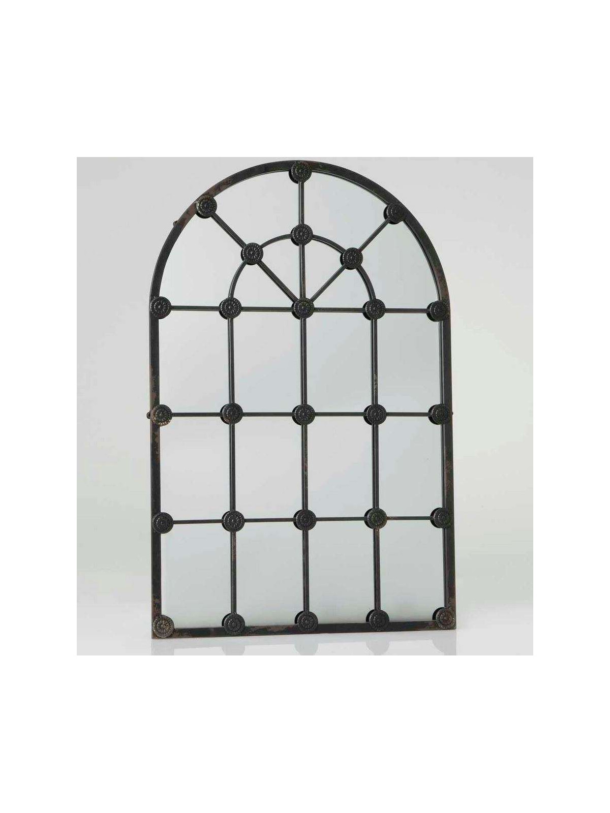 Miroir grande demeure métal vieilli noir