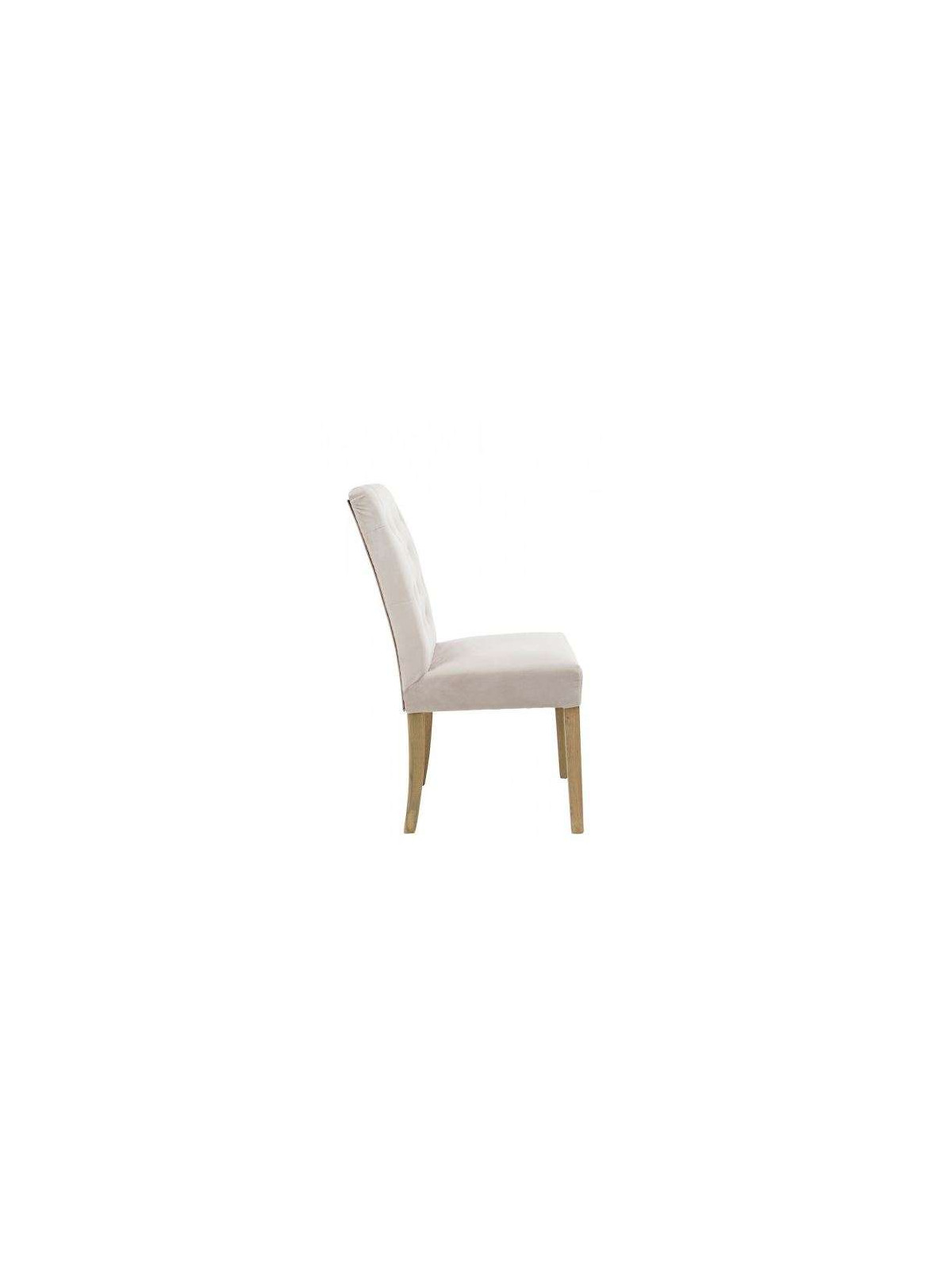 Chaise classique capitonnée velours ivoire par 2
