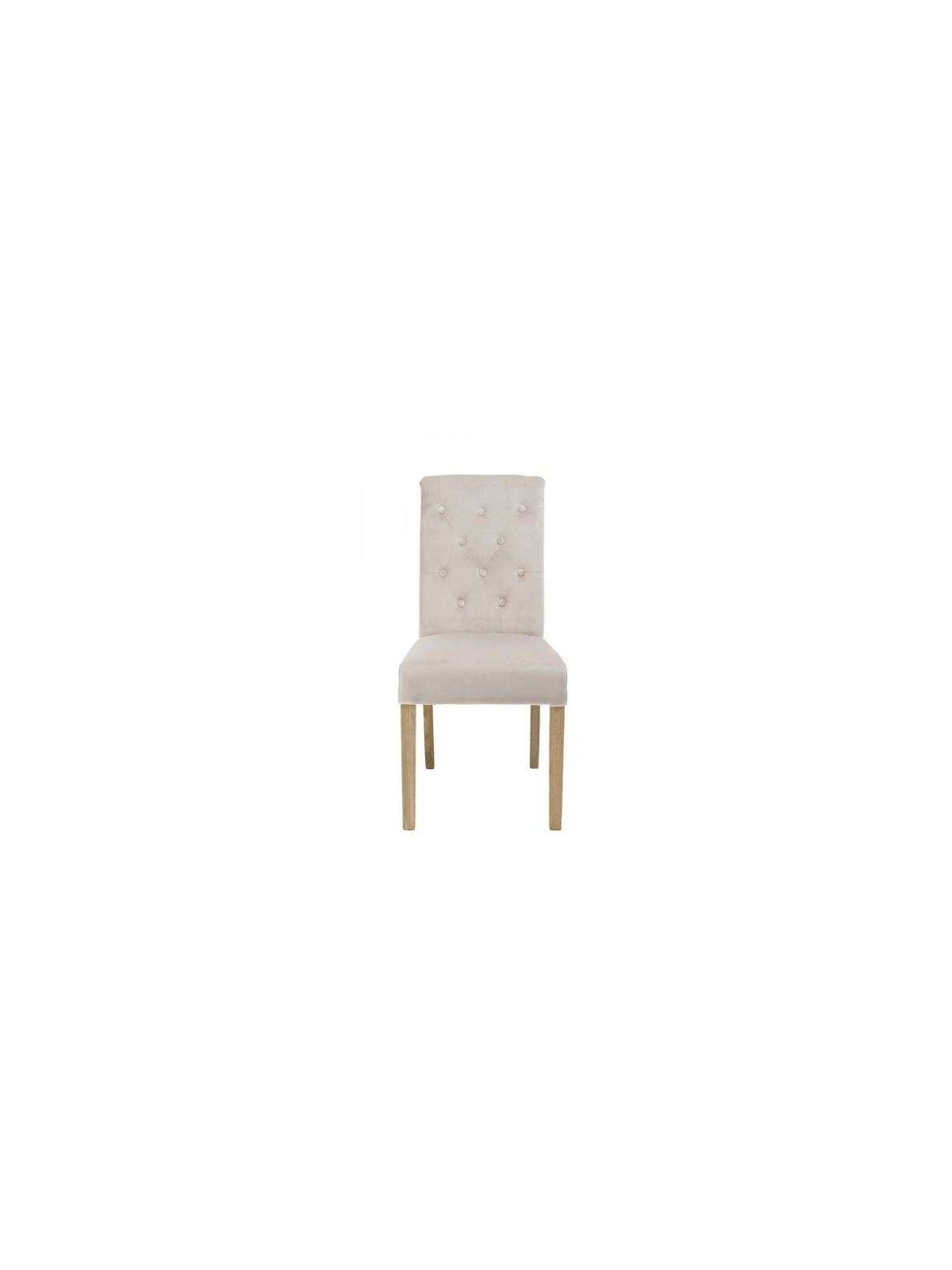 Chaise classique capitonnée velours ivoire par 2
