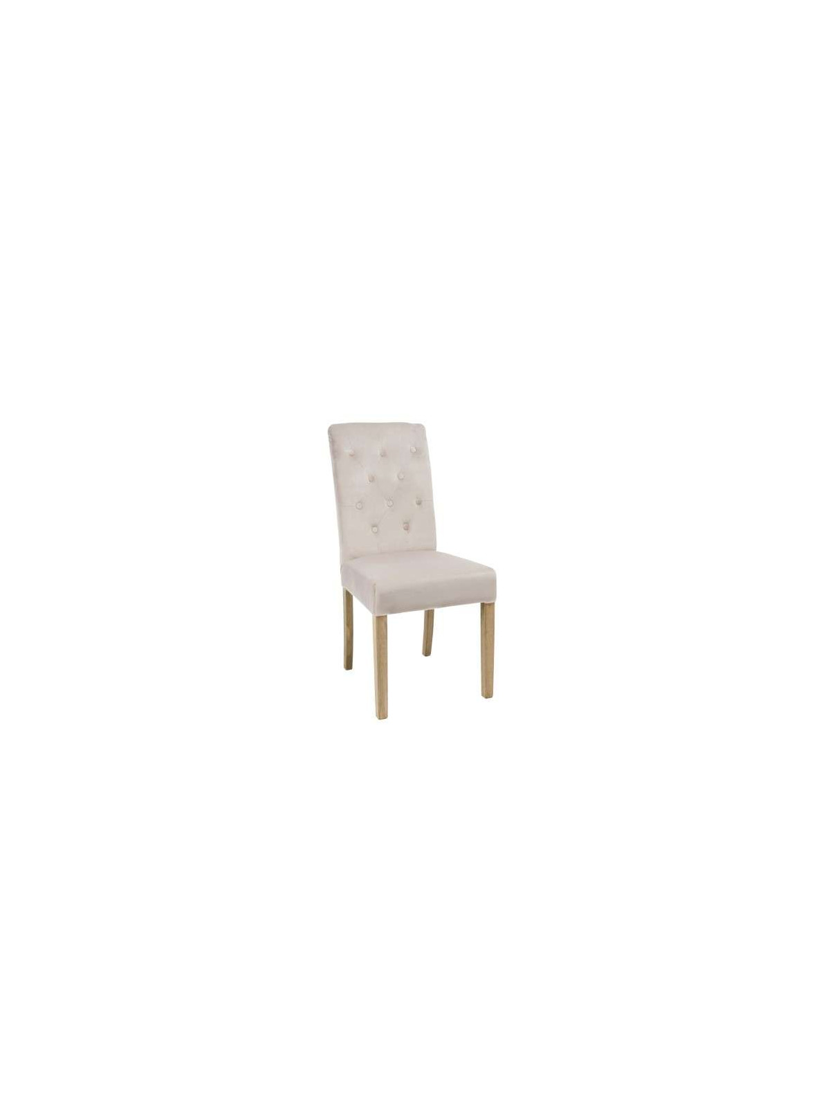 Chaise classique capitonnée velours ivoire par 2