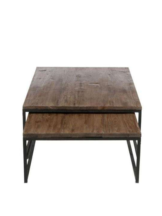 Table de salon gigogne métal bois Jolipa