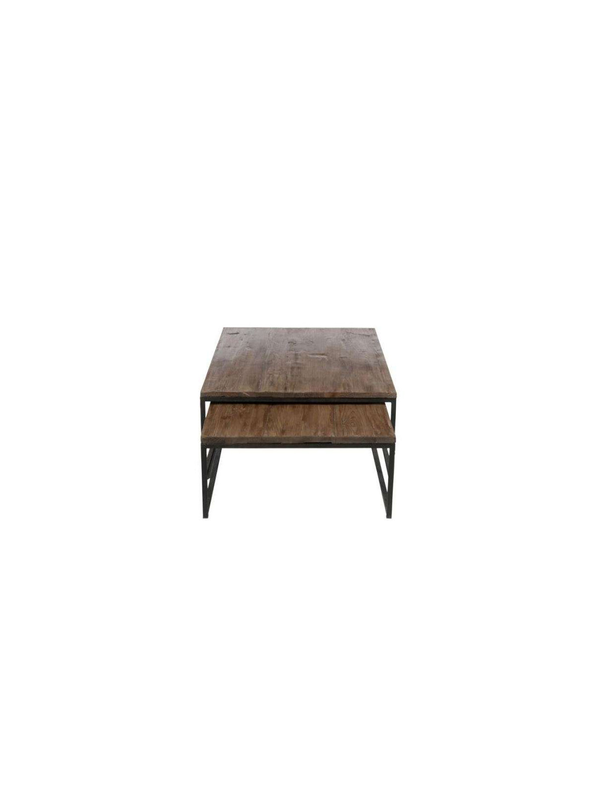 Table de salon gigogne métal bois Jolipa