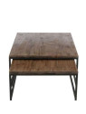 Table de salon gigogne métal bois Jolipa