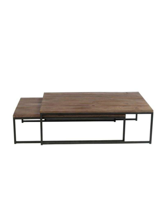 Table de salon gigogne métal bois Jolipa