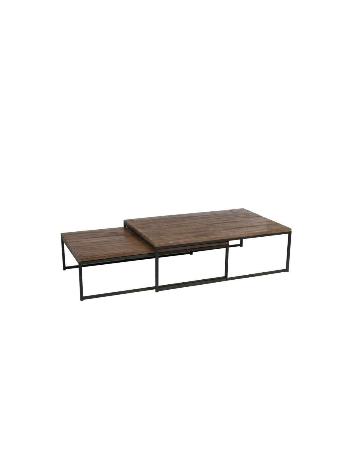 Table de salon gigogne métal bois Jolipa