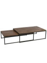 Table de salon gigogne métal bois Jolipa