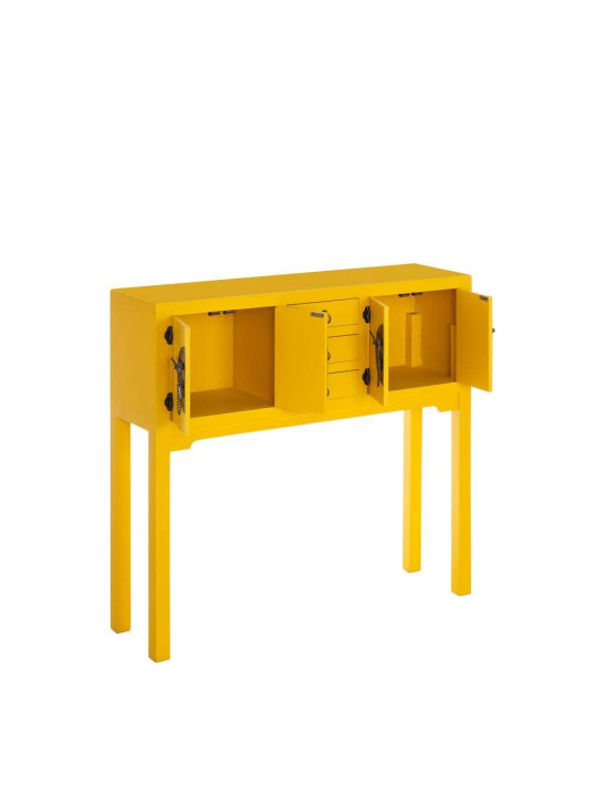 Console chinoise jaune 95 cm