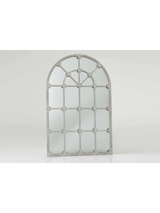Miroir grande demeure métal vieilli gris