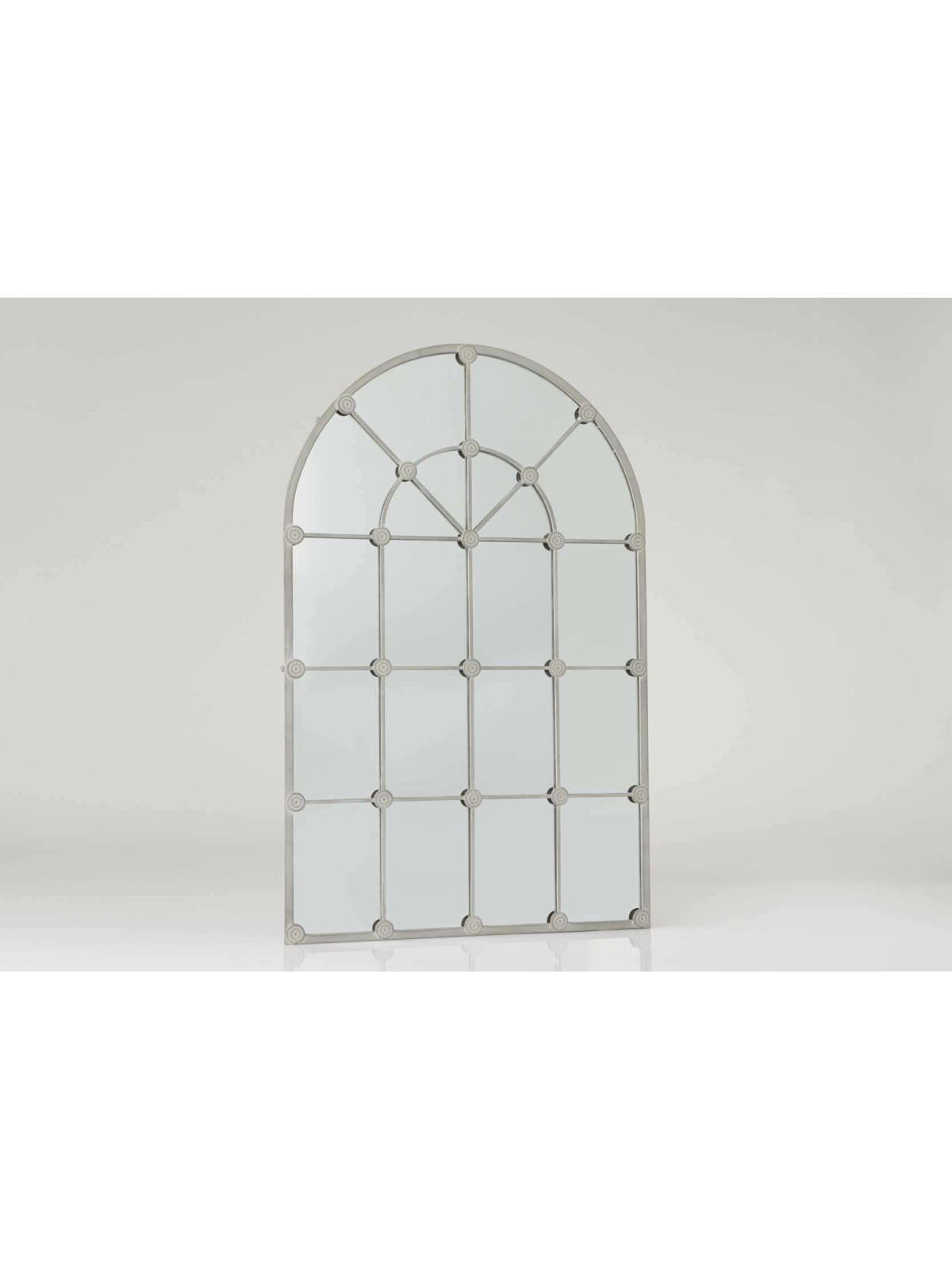 Miroir grande demeure métal vieilli gris 140 cm