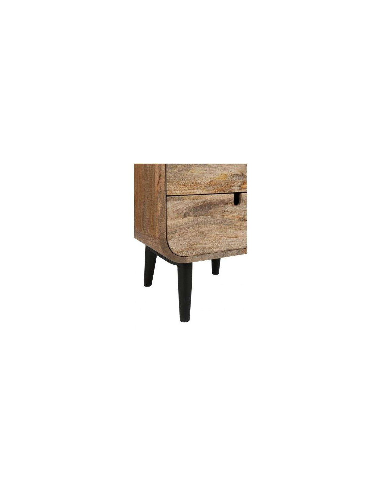 Chiffonnier arrondi 4 tiroirs bois naturel Jolipa