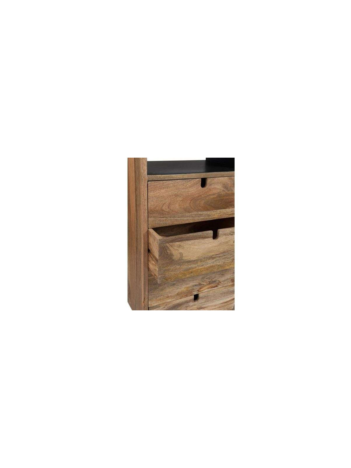 Chiffonnier arrondi 4 tiroirs bois naturel Jolipa