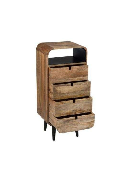 Chiffonnier arrondi 4 tiroirs bois naturel Jolipa Chiffonnier arrondi 4 tiroirs bois naturel Jolipa