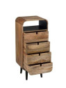 Chiffonnier arrondi 4 tiroirs bois naturel Jolipa Chiffonnier arrondi 4 tiroirs bois naturel Jolipa