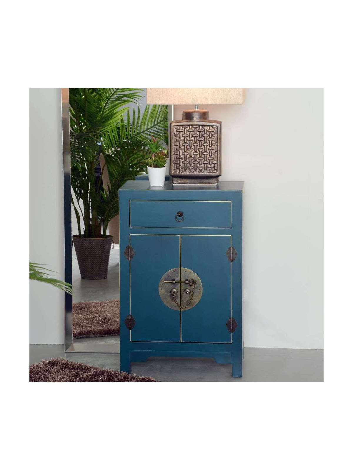 Petit buffet bas chinois bleu