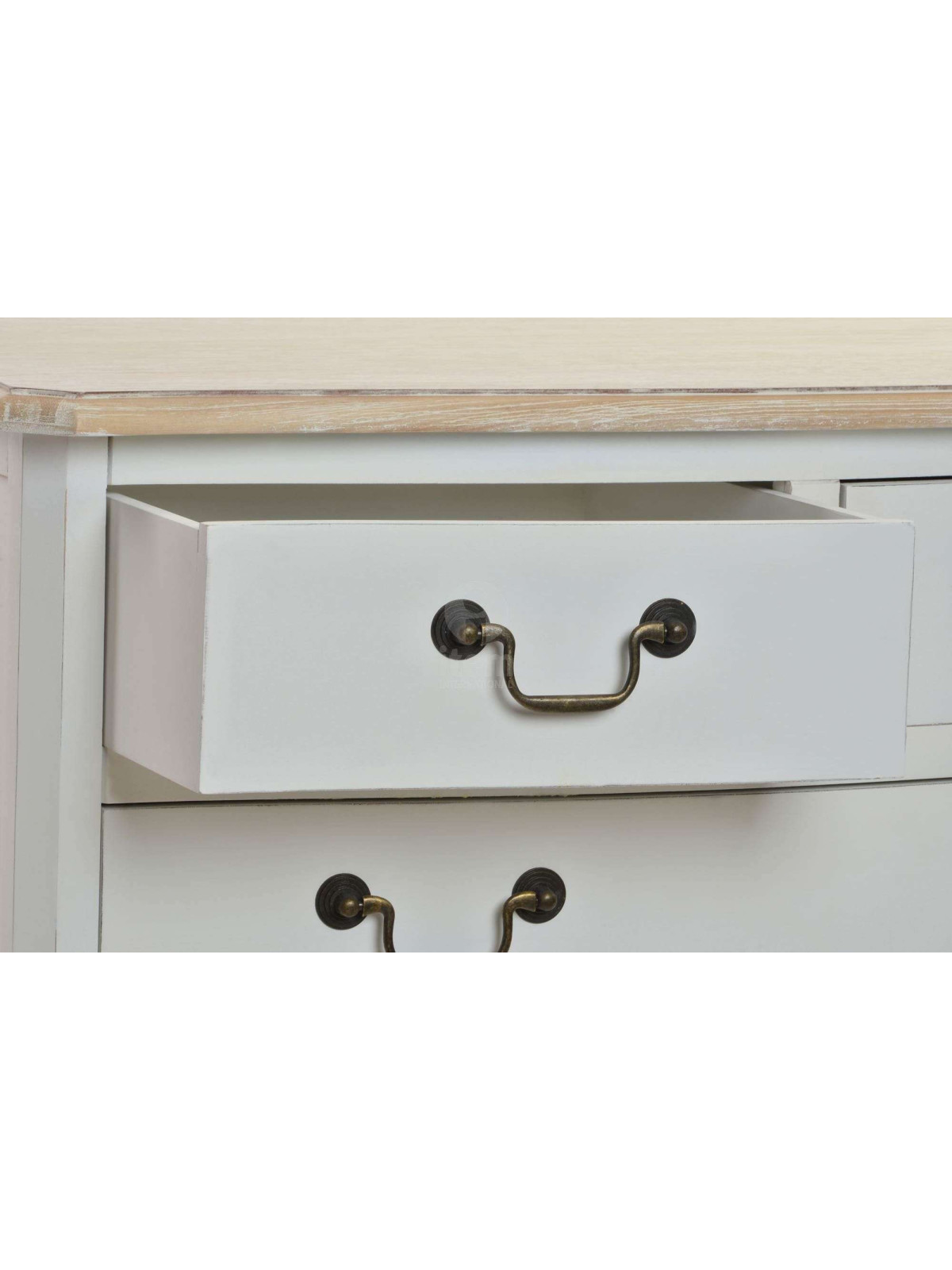 Commode blanche romantique 5 tiroirs Camille