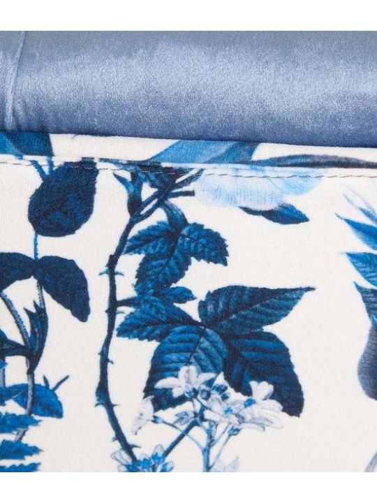 Fauteuil de table bleu satiné tapissé