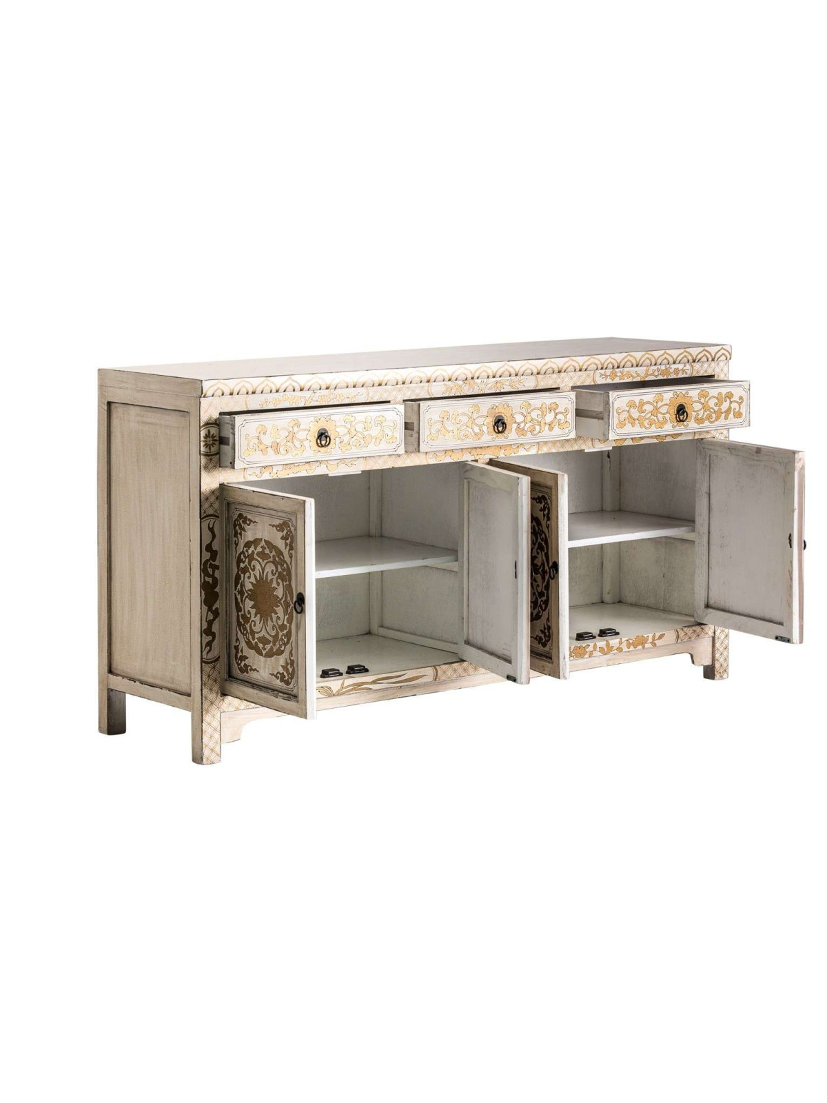 Grand buffet sculpté patiné oriental Vical Home