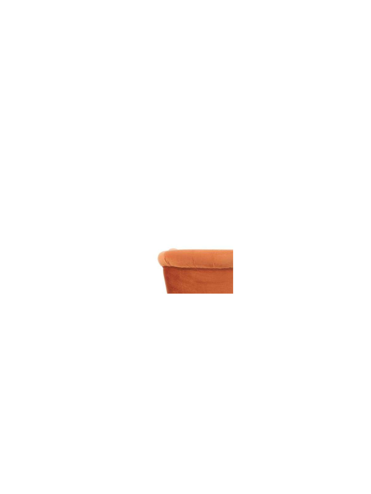 Fauteuil capitonné velours orange