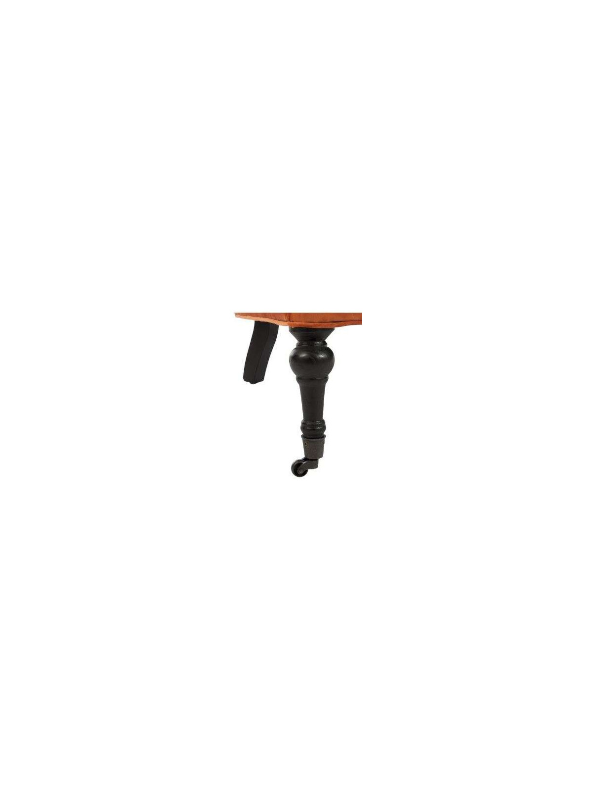 Fauteuil capitonné velours orange