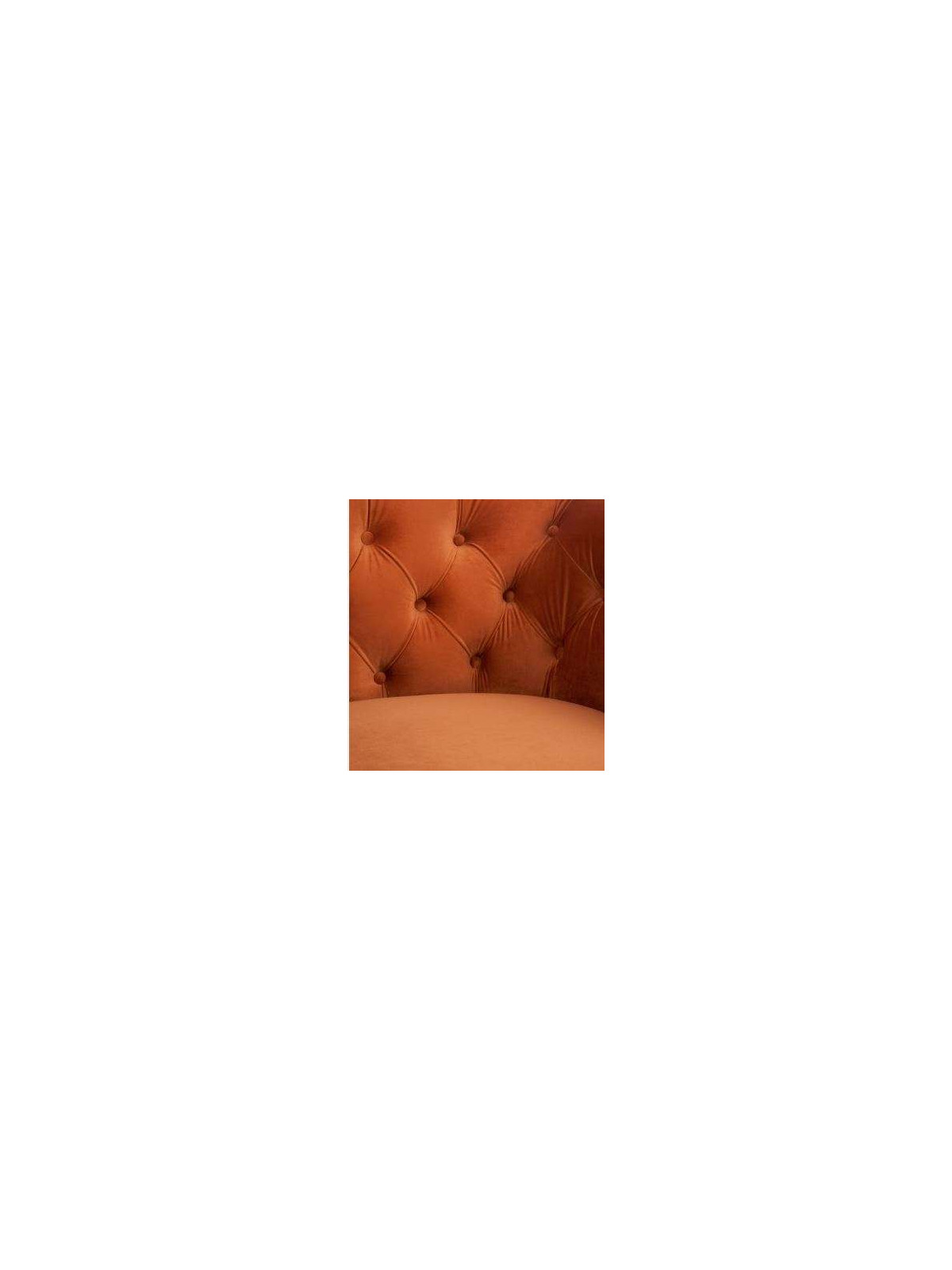 Fauteuil capitonné velours orange