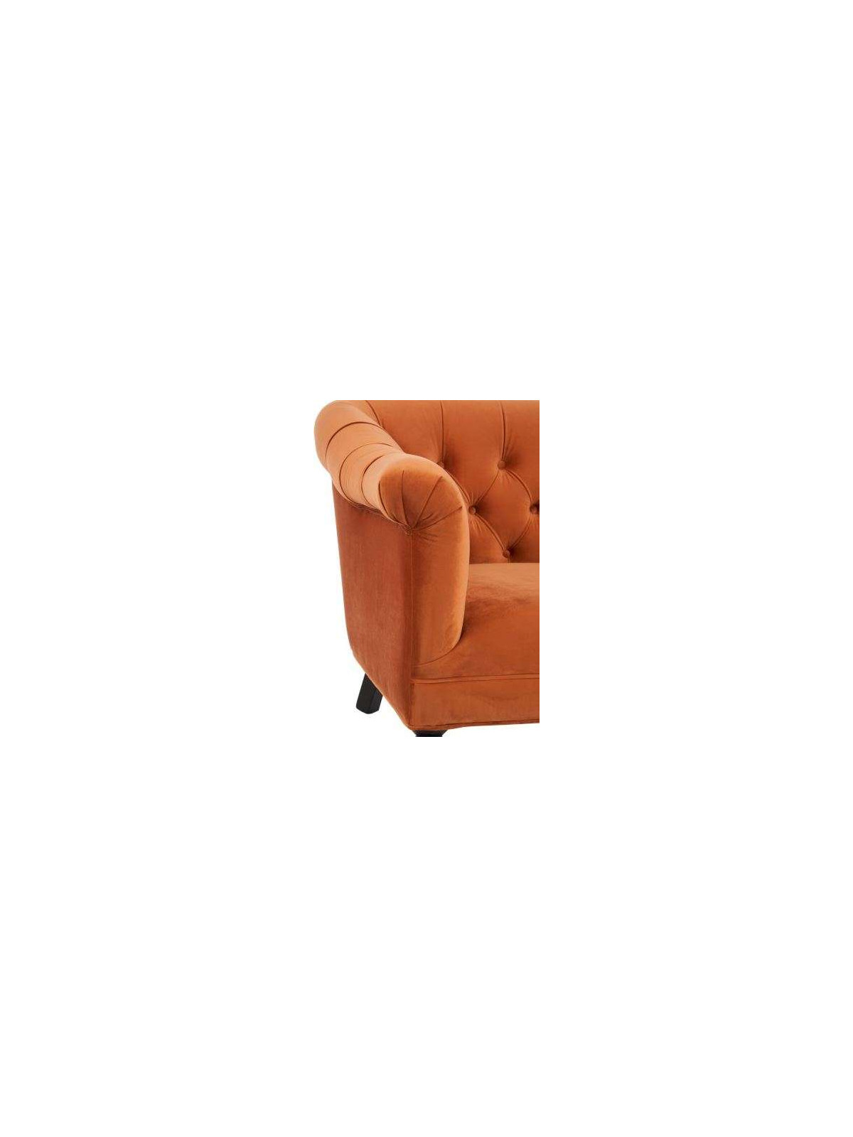 Fauteuil capitonné velours orange