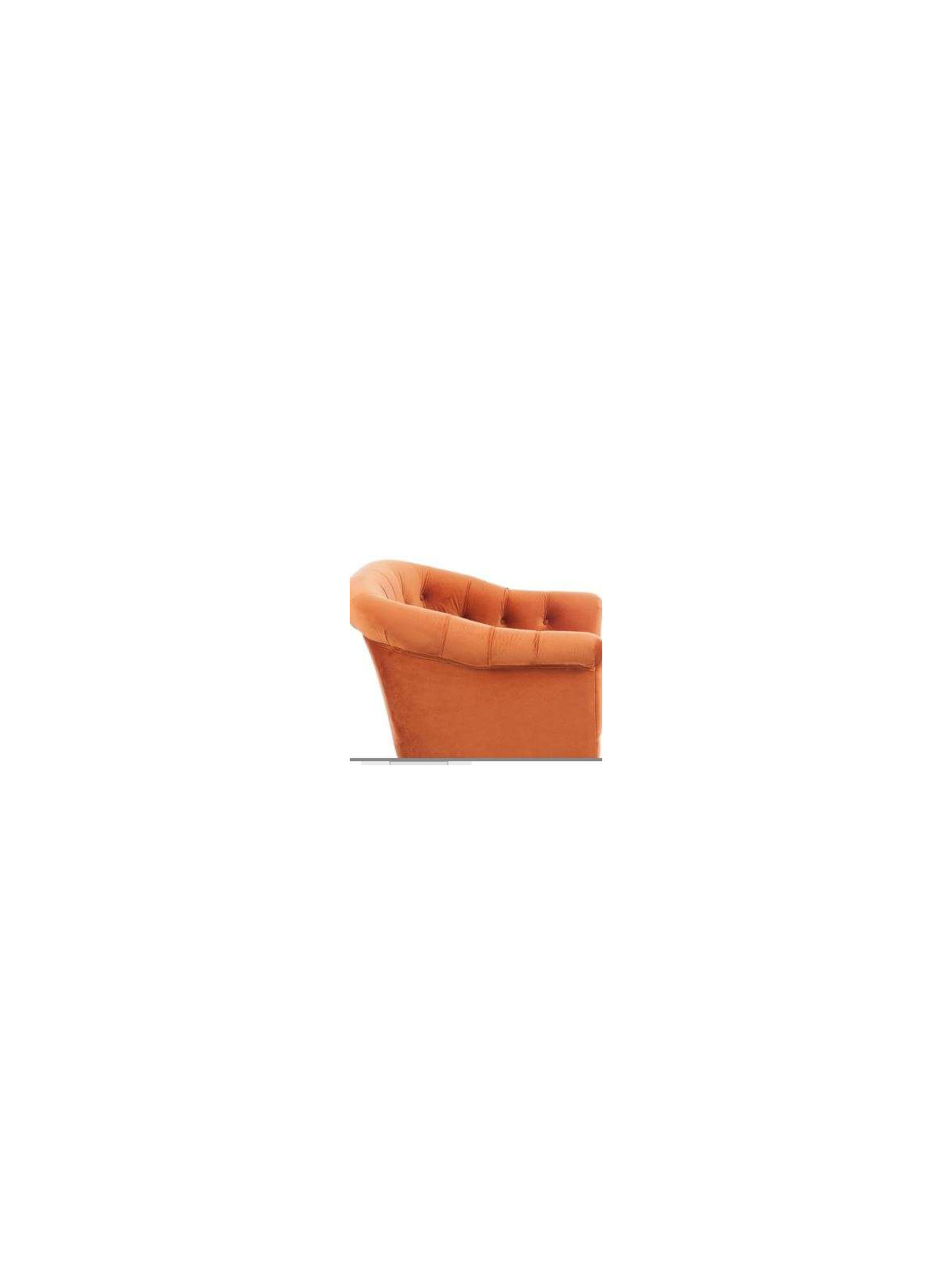 Fauteuil capitonné velours orange