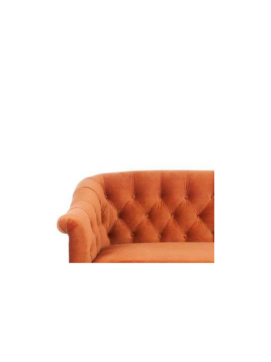 Canapé capitonné velours orange